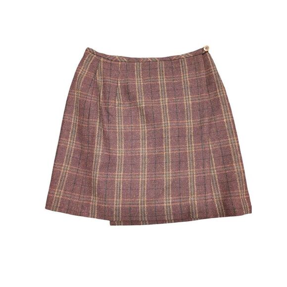Eddie Bauer Plaid Short A-Line Skirt Wool - Picture 1 of 7